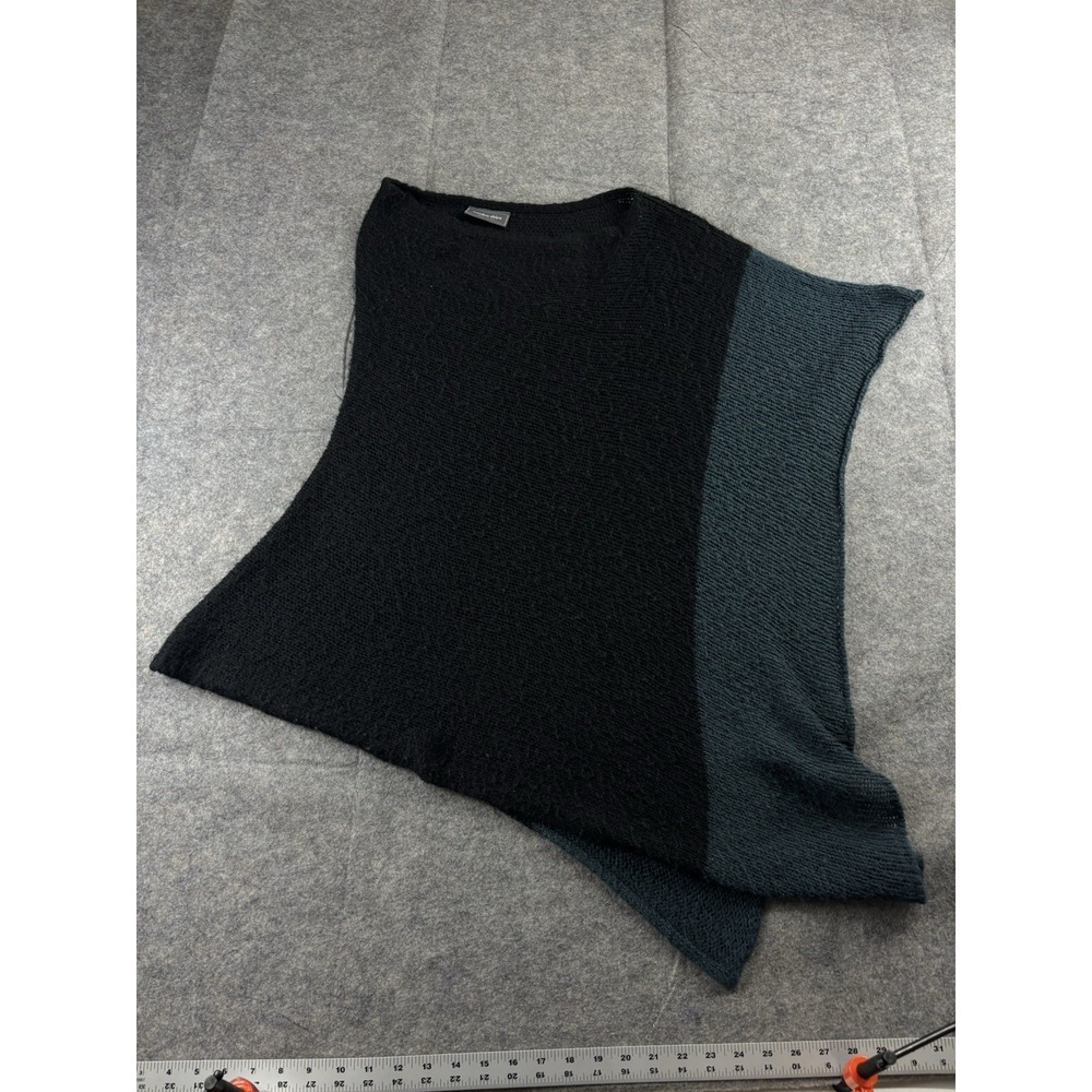 Wooden Ships Paola‎ Buendia Shrug Poncho Women's S/M Black Blue Cozy Cabin Yoga